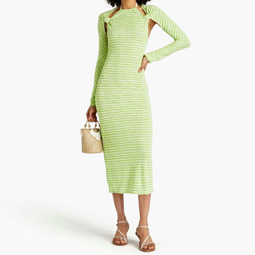 Jacquemus Green Nodi Knotted Cutout Midi Dress
